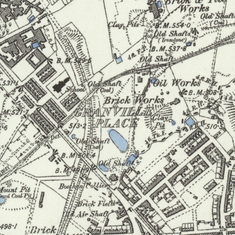 Cobridge Oil Works, 25" OS map c.1866, courtesy National Library of Scotland