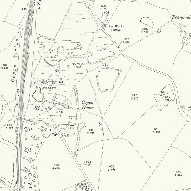 Coppa Colliery Oil Works - 25" OS map c.1912, courtesy National Library of Scotland