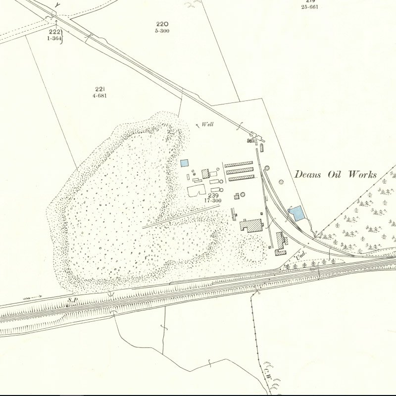 Deans Crude Oil Works - 25" OS map c.1895, courtesy National Library of Scotland
