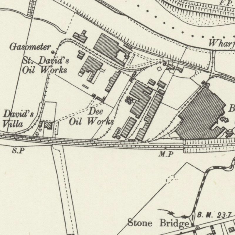 Dee Oil Works - 6" OS map c.1898, courtesy National Library of Scotland