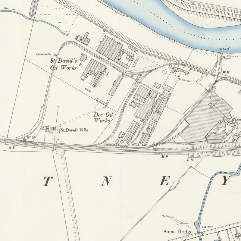 Dee Oil Works - 25" OS map c.1899, courtesy National Library of Scotland