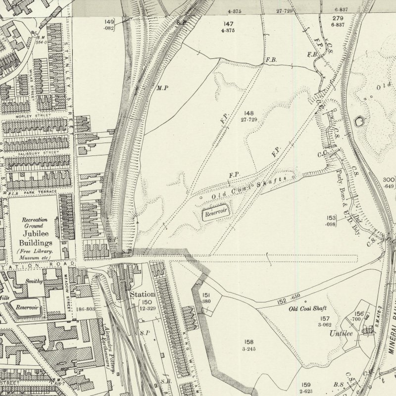 Greengates Oil Works, 25" OS map c.1898, courtesy National Library of Scotland
