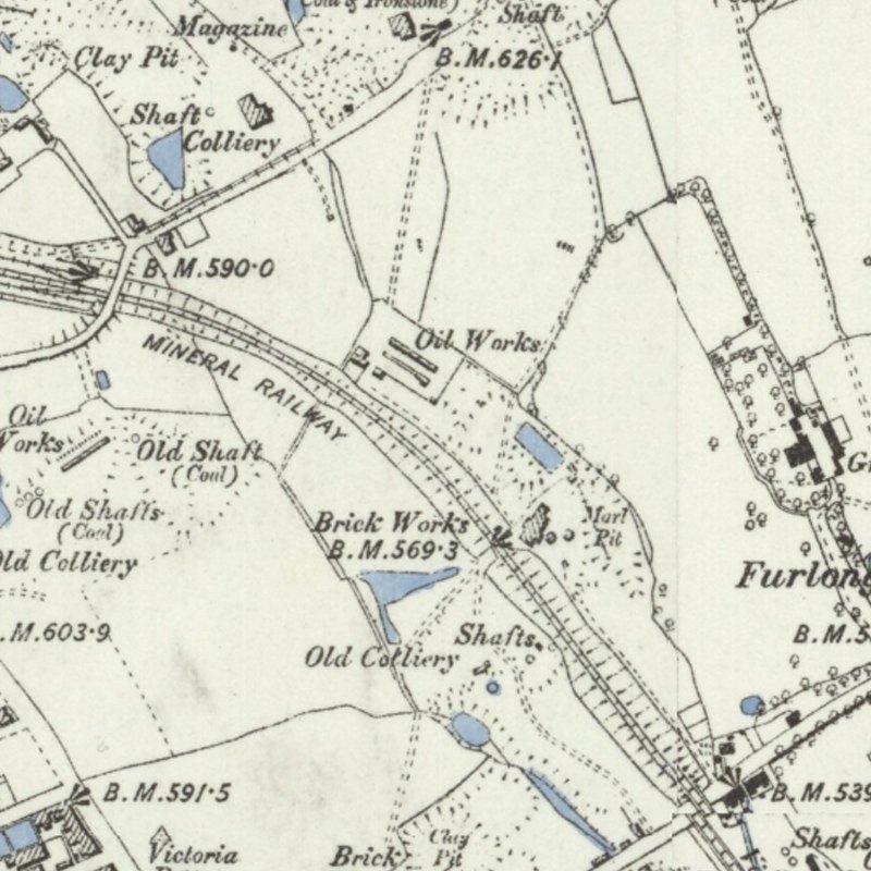 Greenfield Oil Works, 6" OS map c.1878, courtesy National Library of Scotland