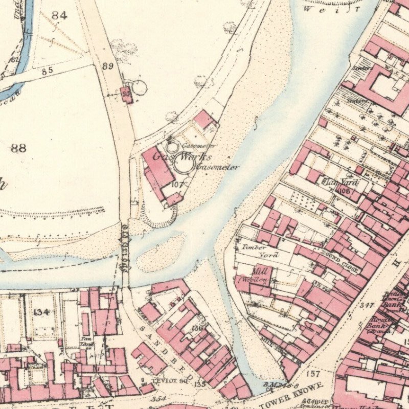 Hawick Oil Works - 25" OS map c.1862, courtesy National Library of Scotland