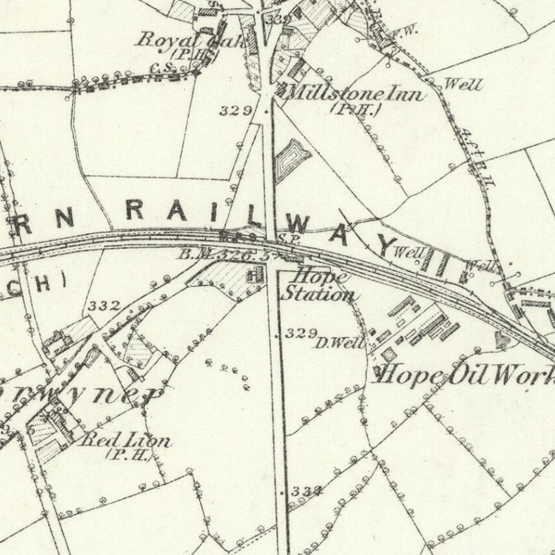Hope Oil Works - 6" OS map c.1869, courtesy National Library of Scotland
