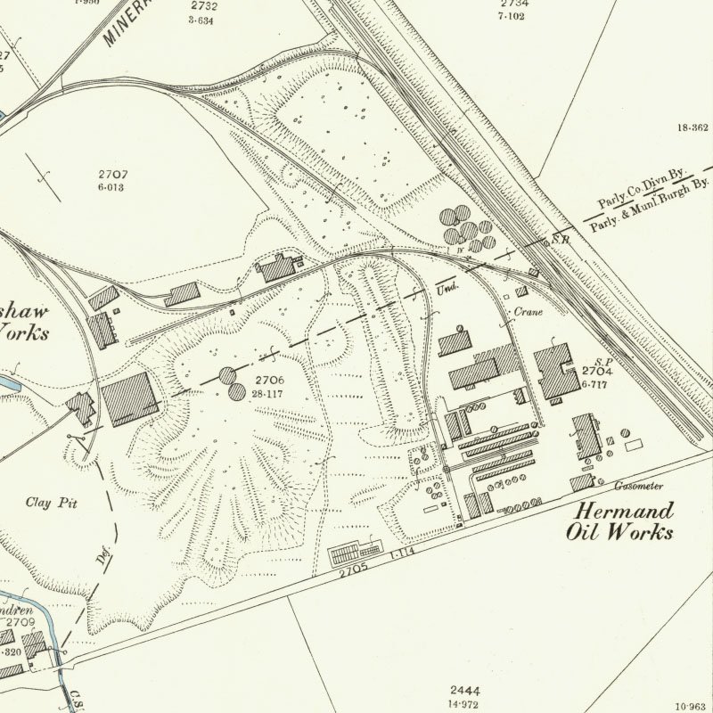 Inkerman Oil Works - 25" OS map 1897, courtesy National Library of Scotland