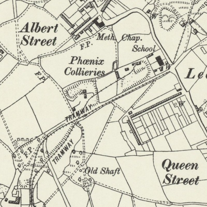 Leeswood Main Oil Works - 6" OS map c.1900, courtesy National Library of Scotland