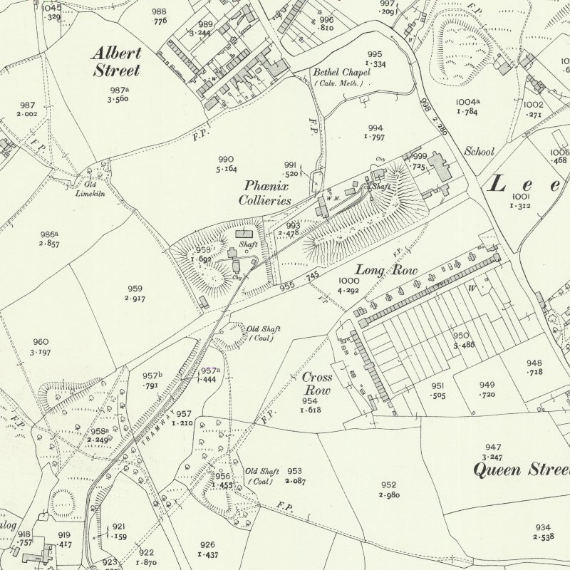 Leeswood Main Oil Works - 25" OS map c.1912, courtesy National Library of Scotland