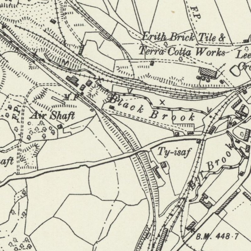 Leeswood Vale Oil Works - 6" OS map c.1898, courtesy National Library of Scotland