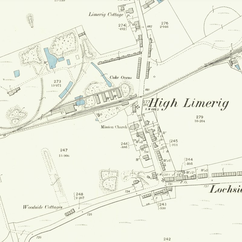 Limerigg Oil Works - 25" OS map c.1897, courtesy National Library of Scotland