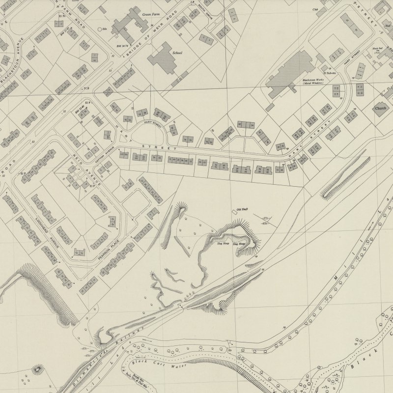 Linwood Oil Works - 1:2,500 OS map c.1950, courtesy National Library of Scotland