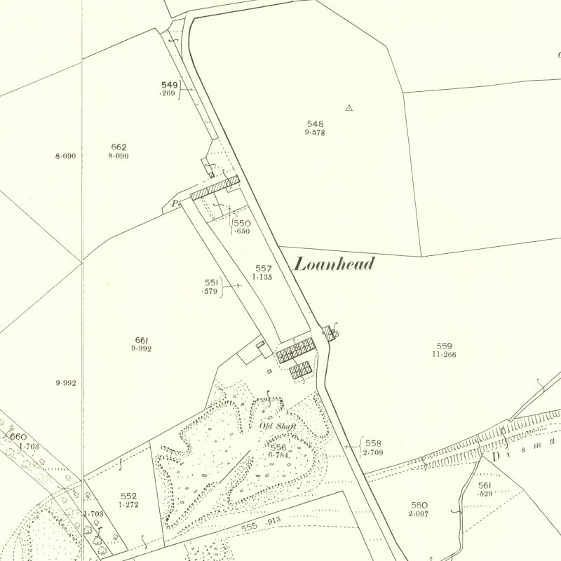 Loanhead (aka Glentore) Oil Works - 25" OS map c.1898, courtesy National Library of Scotland
