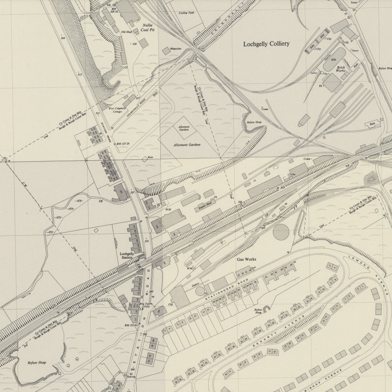 Lochgelly Oil Works - 1:2,500 OS map c.1950, courtesy National Library of Scotland