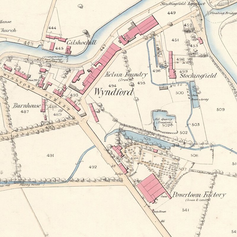 Lochburn Rd. Oil Works - 25" OS map c.1863, courtesy National Library of Scotland