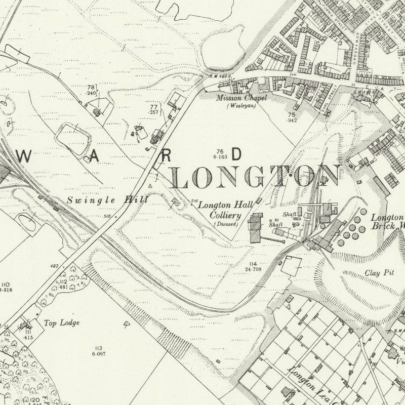 Longton Hall Oil Works, 25" OS map c.1898, courtesy National Library of Scotland