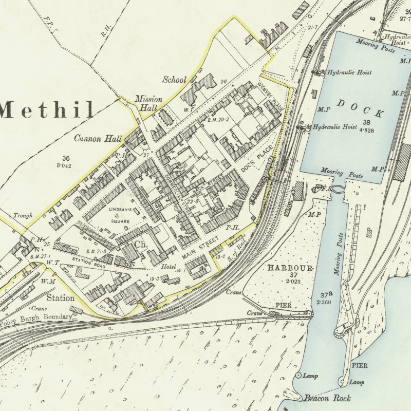 Methil Paraffin Oil Works - 25" OS map c.1895, courtesy National Library of Scotland