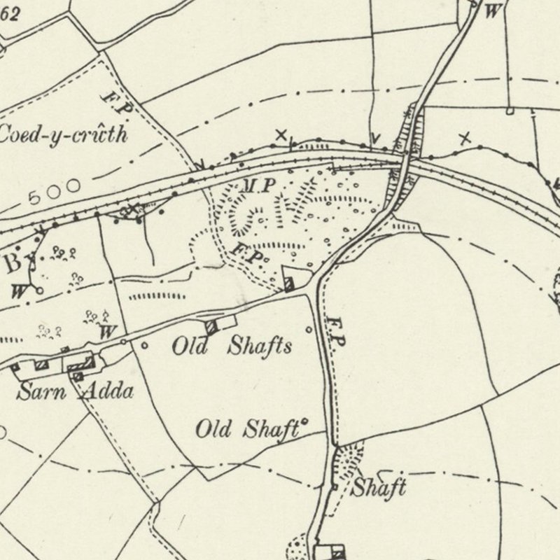 Plas-Ym-Mhowys Oil Works - 6" OS map c.1898, courtesy National Library of Scotland