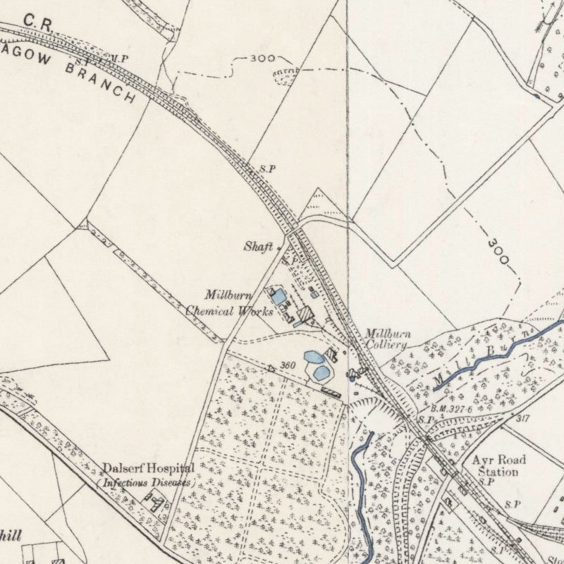 Millburn Oil Works - 25" OS map c.1898, courtesy National Library of Scotland