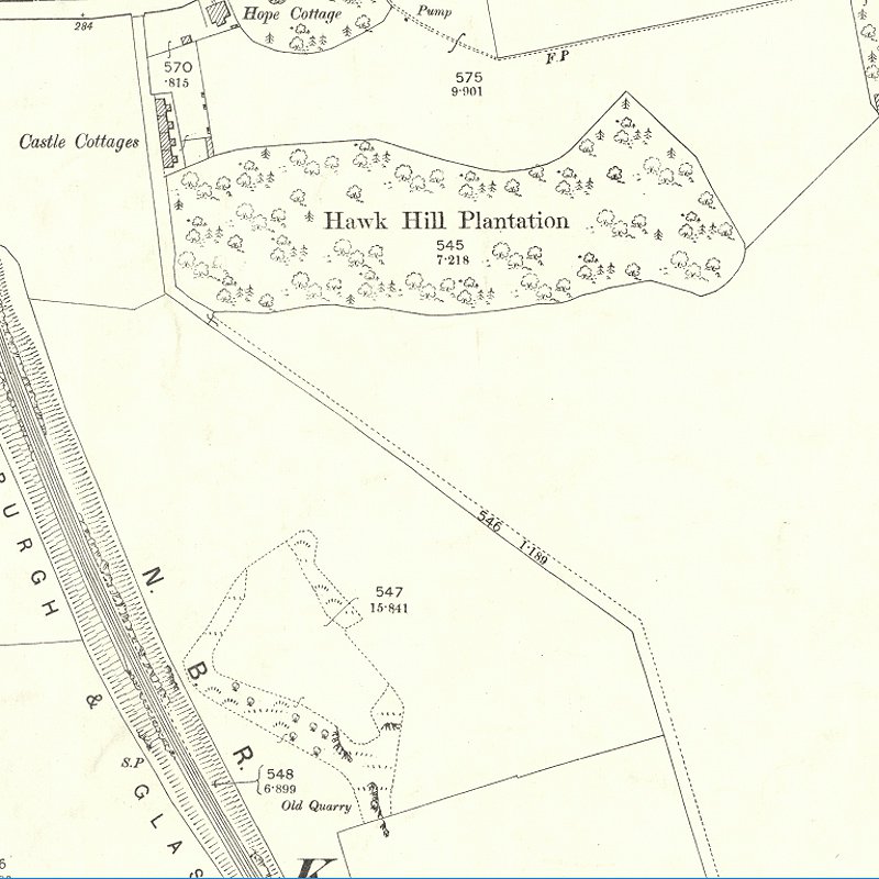 Niddrie Castle Oil Works - 25" OS map c.1897, courtesy National Library of Scotland