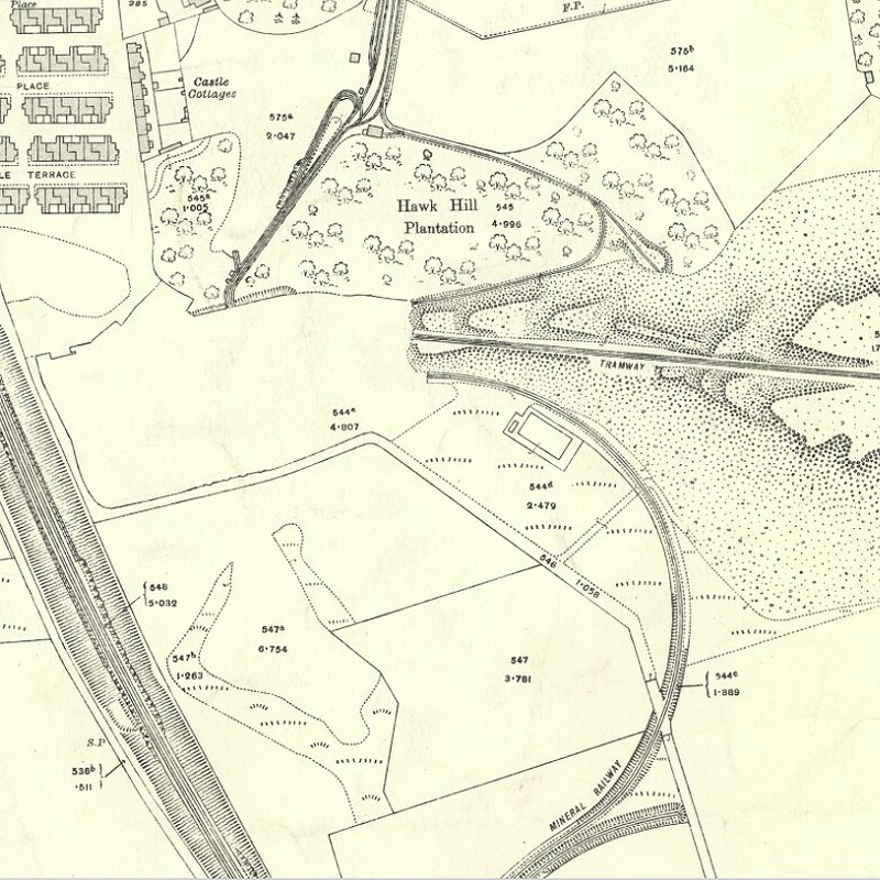 Niddrie Castle Oil Works - 25" OS map c.1916, courtesy National Library of Scotland
