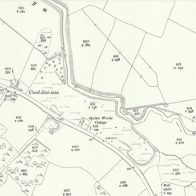 North Wales Coal Oil Works - 25" OS map c.1898, courtesy National Library of Scotland