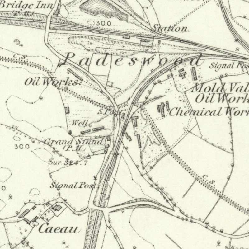 Padeswood Minor Oil Works - 6" OS map c.1869, courtesy National Library of Scotland
