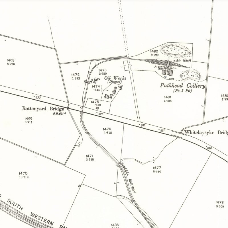 Pathhead Oil Works - 25" OS map c.1896, courtesy National Library of Scotland