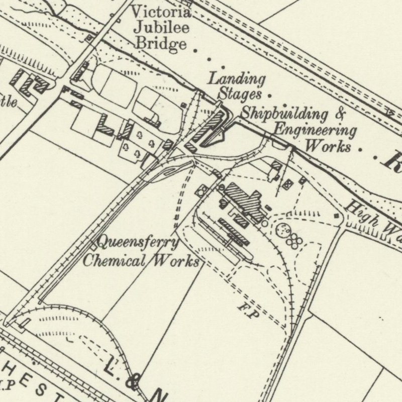 Queensferry Chemical Works - 6" OS map c.1898, courtesy National Library of Scotland
