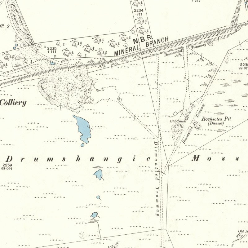 Rochsolloch Oil Works - 25" OS map c.1887, courtesy National Library of Scotland