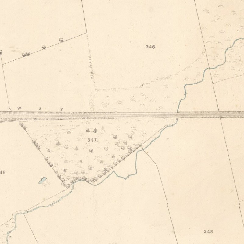 Roman Camp Shale Oil Works - 25" OS map c.1856, courtesy National Library of Scotland