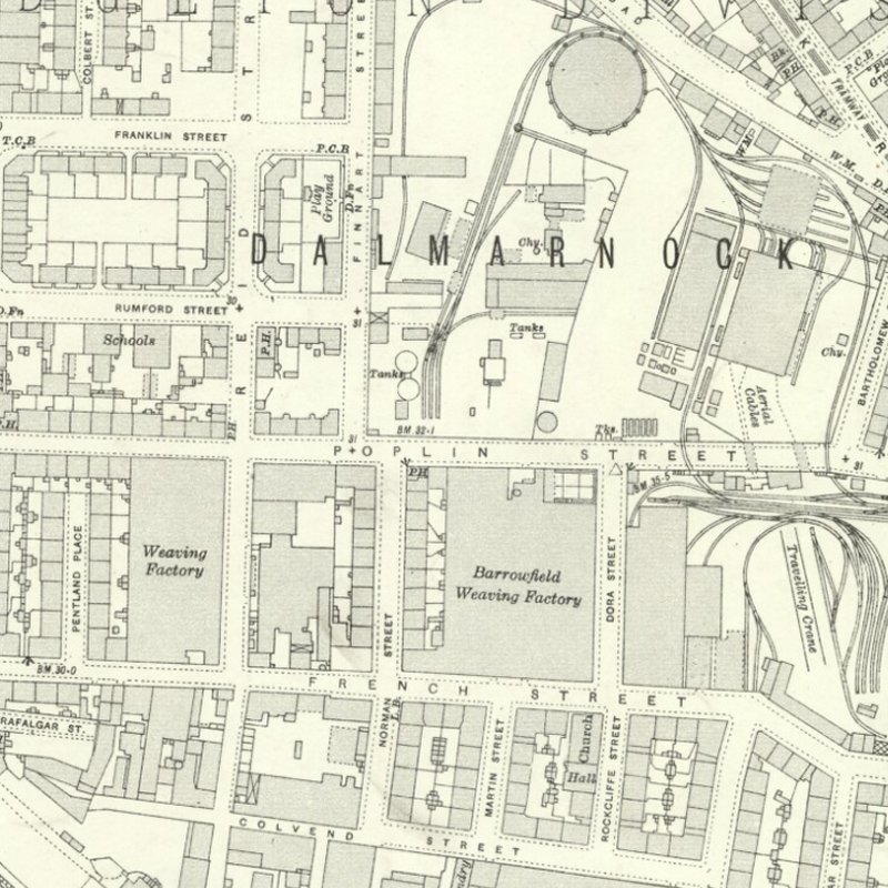 Rumford Street Oil Works - 25" OS map c.1936 courtesy National Library of Scotland