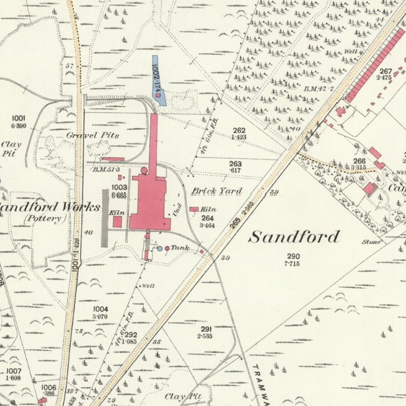 Sandford Oil Works - 25" OS map c.1888, courtesy National Library of Scotland
