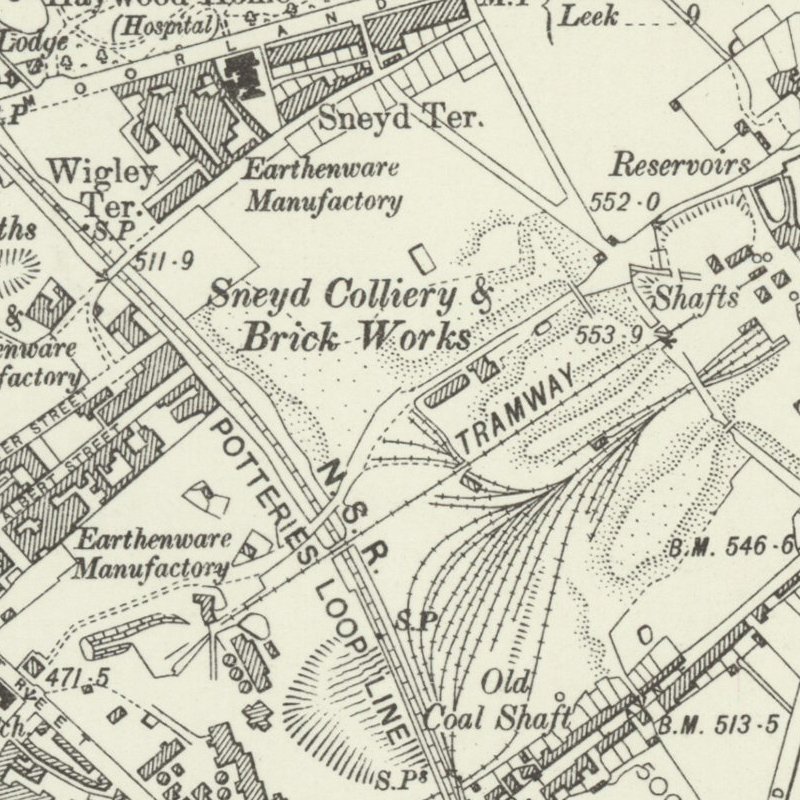 Sneyd Oil Works, 6" OS map c.1898, courtesy National Library of Scotland