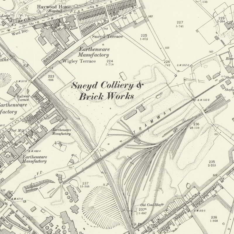 Sneyd Oil Works, 25" OS map c.1898, courtesy National Library of Scotland