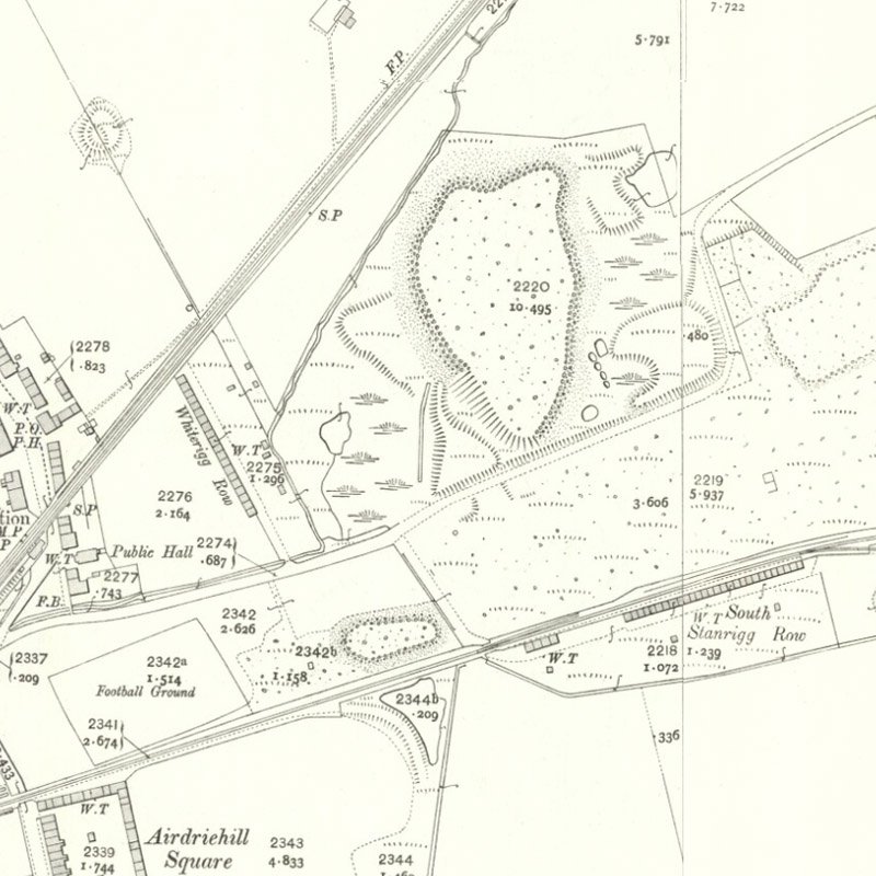 Stanrigg Oil Works - 25" OS map c.1912, courtesy National Library of Scotland