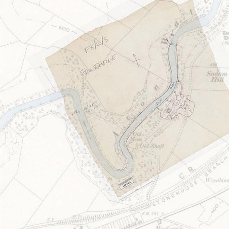 Stonehouse Oil Works - BGS mine plan LSP1482 c.1898, courtesy National Library of Scotland
