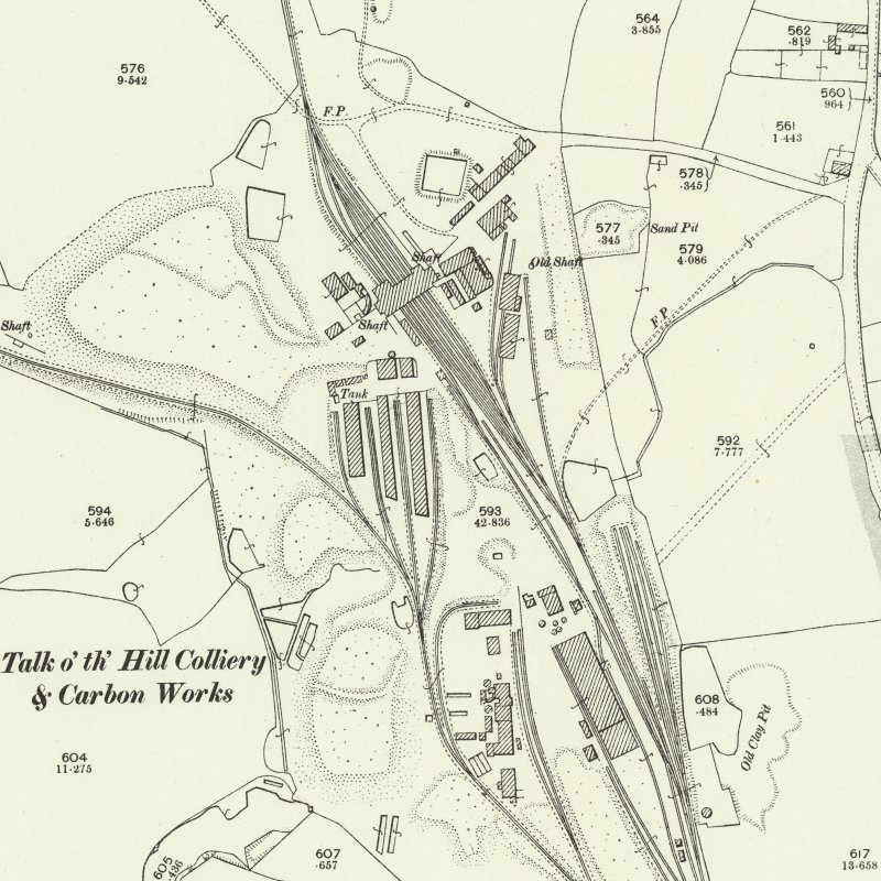Talke Oil Works, 25" OS map c.1898, courtesy National Library of Scotland