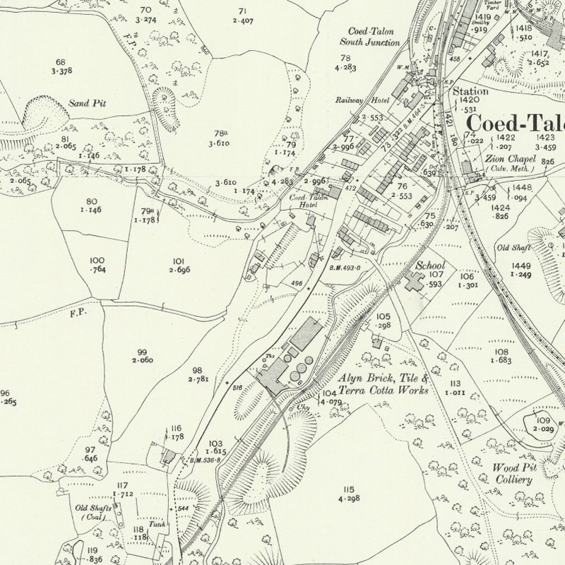 Tryddyn Oil Works - 25" OS map c.1912, courtesy National Library of Scotland