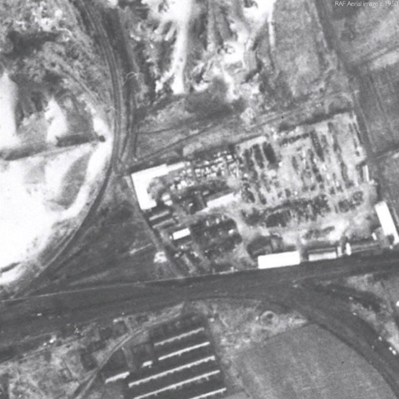 Uphall Oil Works - RAF aerial view c.1950, courtesy National Library of Scotland