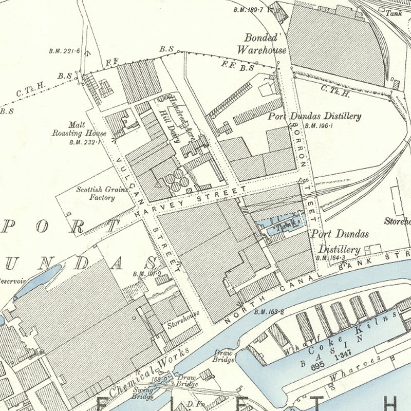Vulcan Oil Works - 25" OS map c.1895, courtesy National Library of Scotland
