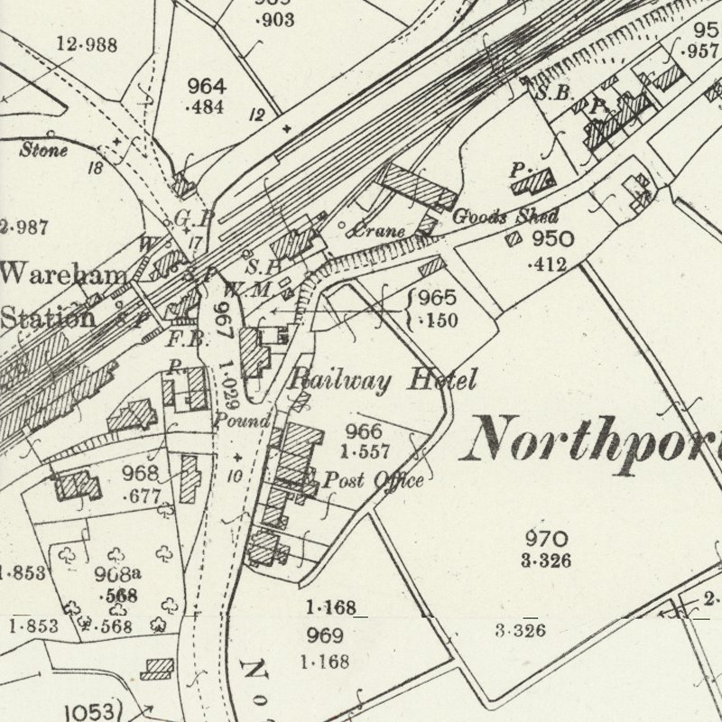 Wareham Oil Works - 25" OS map c.1901, courtesy National Library of Scotland