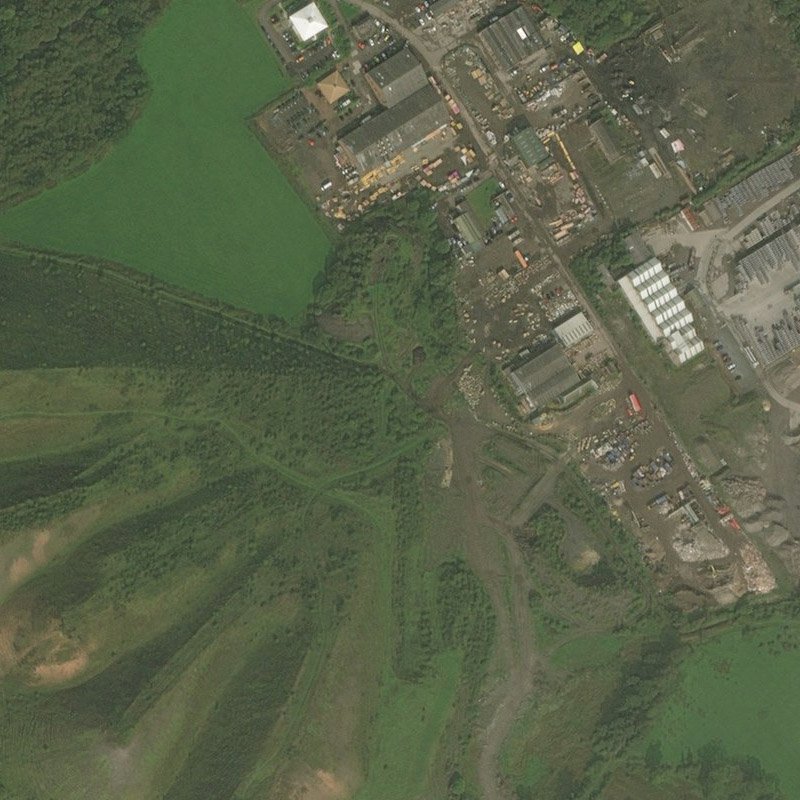 Westwood Crude Oil Works - Aerial, courtesy National Library of Scotland