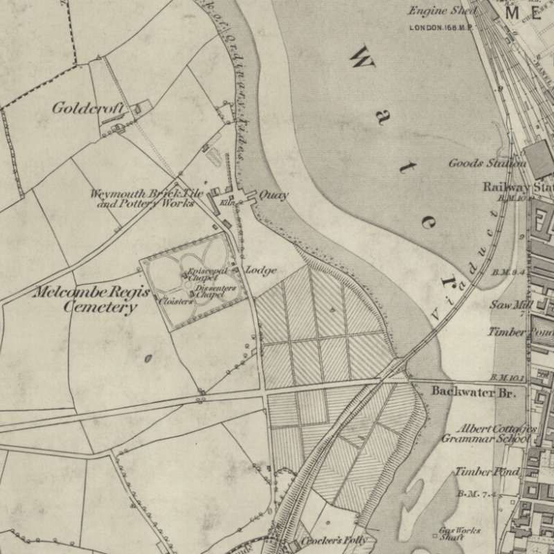 Weymouth Oil Works - 6" OS map c.1864, courtesy National Library of Scotland