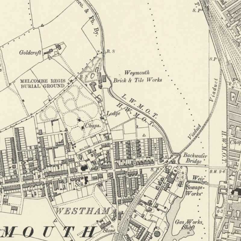 Weymouth Oil Works - 6" OS map c.1902, courtesy National Library of Scotland