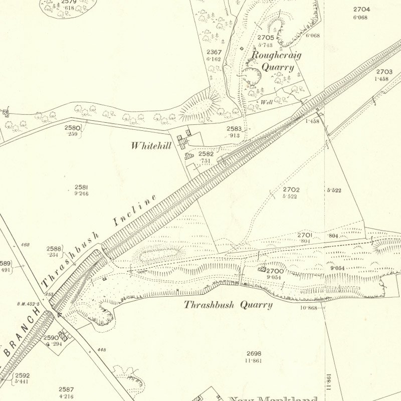 Whitehill Oil Works (Monklands) - 25" OS map c.1898, courtesy National Library of Scotland